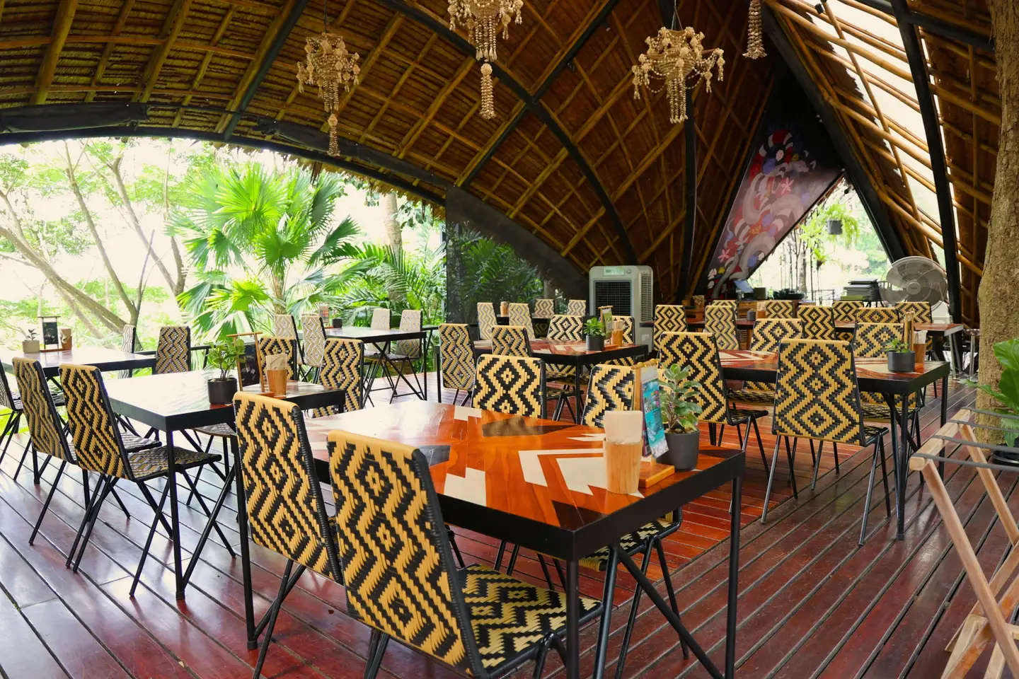 Outdoor dining area at Three Monkeys