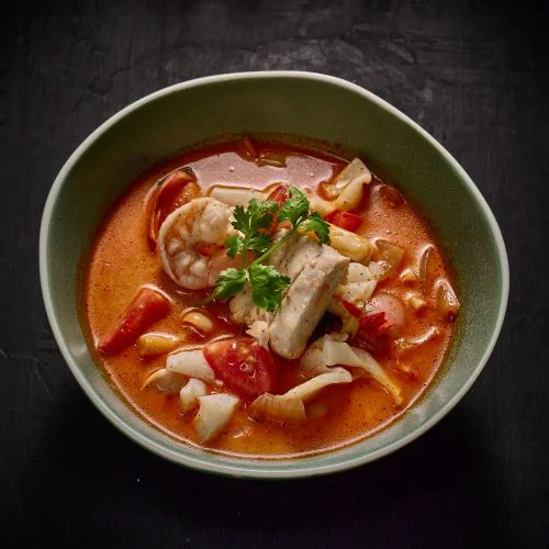 Tom yum seafood soup from the Three Monkeys menu